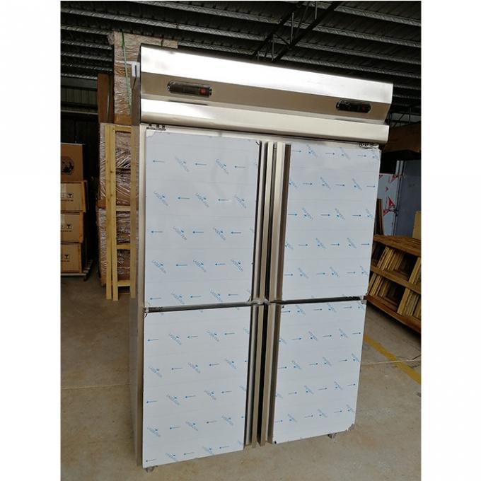 4 congelador de refrigerador de acero inoxidable comercial de la puerta 300W 0