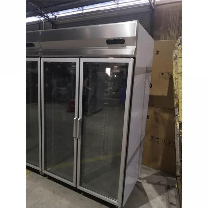 Refrigerador vertical de la puerta doble del sistema de flujo de aire 360W SS 1